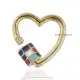 14K Yellow Gold Plated Multi Enamel Screw Heart Carabiner Jewelry Thumb