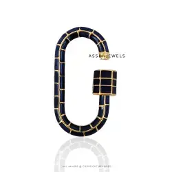 925 Silver Black Enamel Carabiner Jewelry