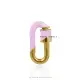 14K Yellow Gold Plated Pink Enamel Carabiner Jewelry Thumb