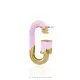 14K Yellow Gold Plated Pink Enamel Carabiner Jewelry Thumb