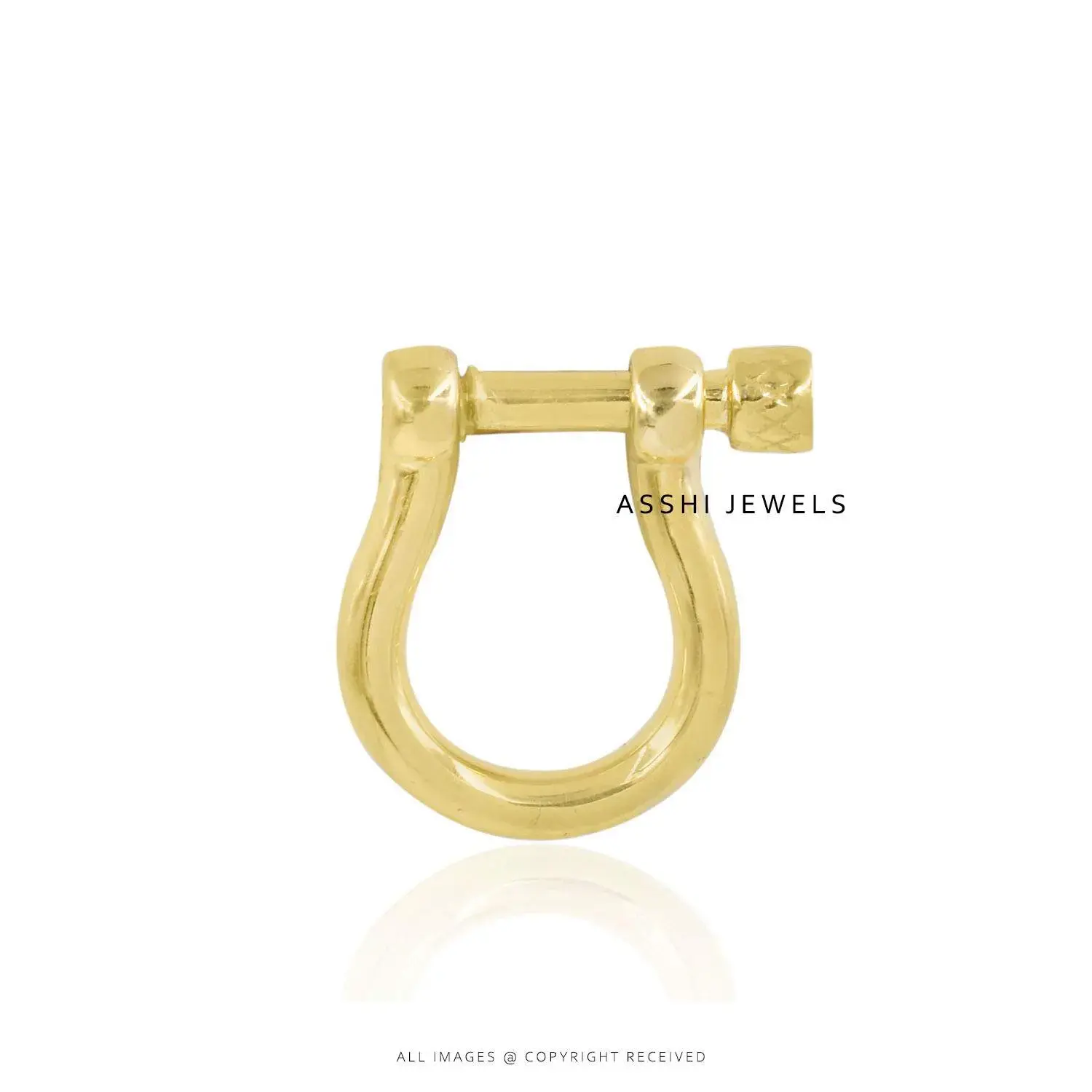 14K Yellow Gold Shackle Carabiner Jewelry