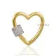 14K Yellow Gold Plated  Diamond Heart Carabiner Jewelry Thumb