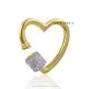14K Yellow Gold Plated  Diamond Heart Carabiner Jewelry Thumb