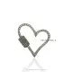 925 Silver diamond Heart Carabiner Jewelry Thumb