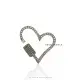 925 Silver diamond Heart Carabiner Jewelry Thumb
