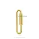 14K Yellow Gold Plated Thin & Large Screw Carabiner Lock Jewelry Thumb