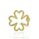 14K Yellow Gold Plated Plain Clover Carabiner Lock Jewelry Thumb