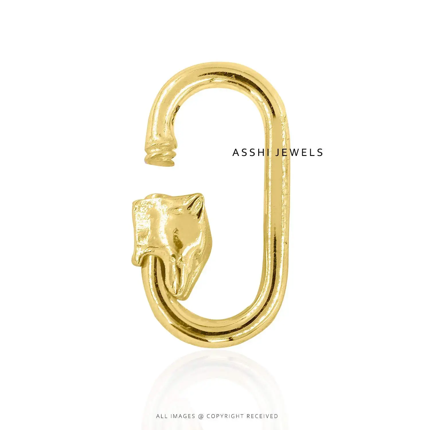14K Yellow Gold Plated Panther Screw Carabiner Lock Jewelry 14K Yellow Gold Plated Panther Screw Carabiner Lock Jewelry