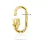 14K Yellow Gold Plated Panther Screw Carabiner Lock Jewelry Thumb