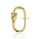 14K Yellow Gold Plated Panther Screw Carabiner Lock Jewelry Thumb