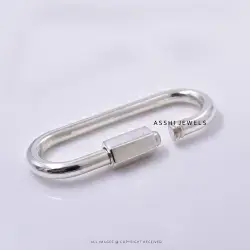 925 Silver Plain Large 50mm Carabiner Lock Jewelry