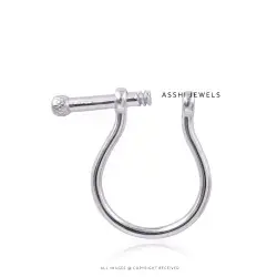 925 Silver Plain Large Shackle Carabiner  Lock Jewelry