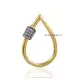 14K Yellow Gold Diamond Screw Drop Oval Lock Jewelry Thumb