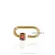 14K Yellow Gold Multi Stone Baguette Carabiner Jewelry Thumb