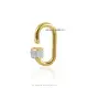 14K Yellow Gold Multi Stone Baguette Carabiner Jewelry Thumb