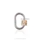 14K Rose Gold Screw & Silver Wire Diamond Carabiner Lock Jewelry Thumb