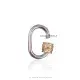 14K Rose Gold Screw & Silver Wire Diamond Carabiner Lock Jewelry Thumb