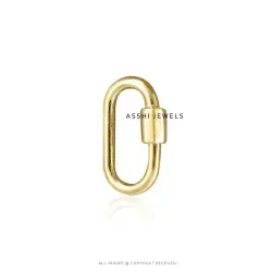 14K Yellow Gold 16mm Carabiner Jewelry