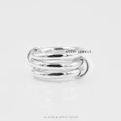 Minimalist 3-Ring Set, Solid 925 Silver Multi-Band Stack Rings Jewelry