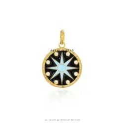 Diamond Enamel Star Pendant – 925 Sterling Silver