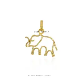 Elephant Pendant with Diamond – Silver Charm Jewelry