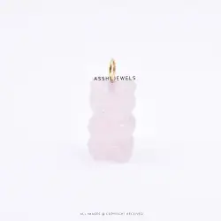 Rose Quartz Teddy Bear Pendant – 925 Sterling Silver