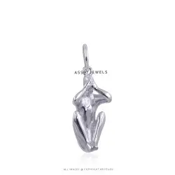 Closed Eye Monkey Pendant Sterling Silver Jewelry