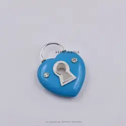 Turquoise Heart Padlock Pendant – 925 Sterling Silver