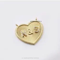 Heart Pendant with Diamond Letter Sterling Silver Jewelry