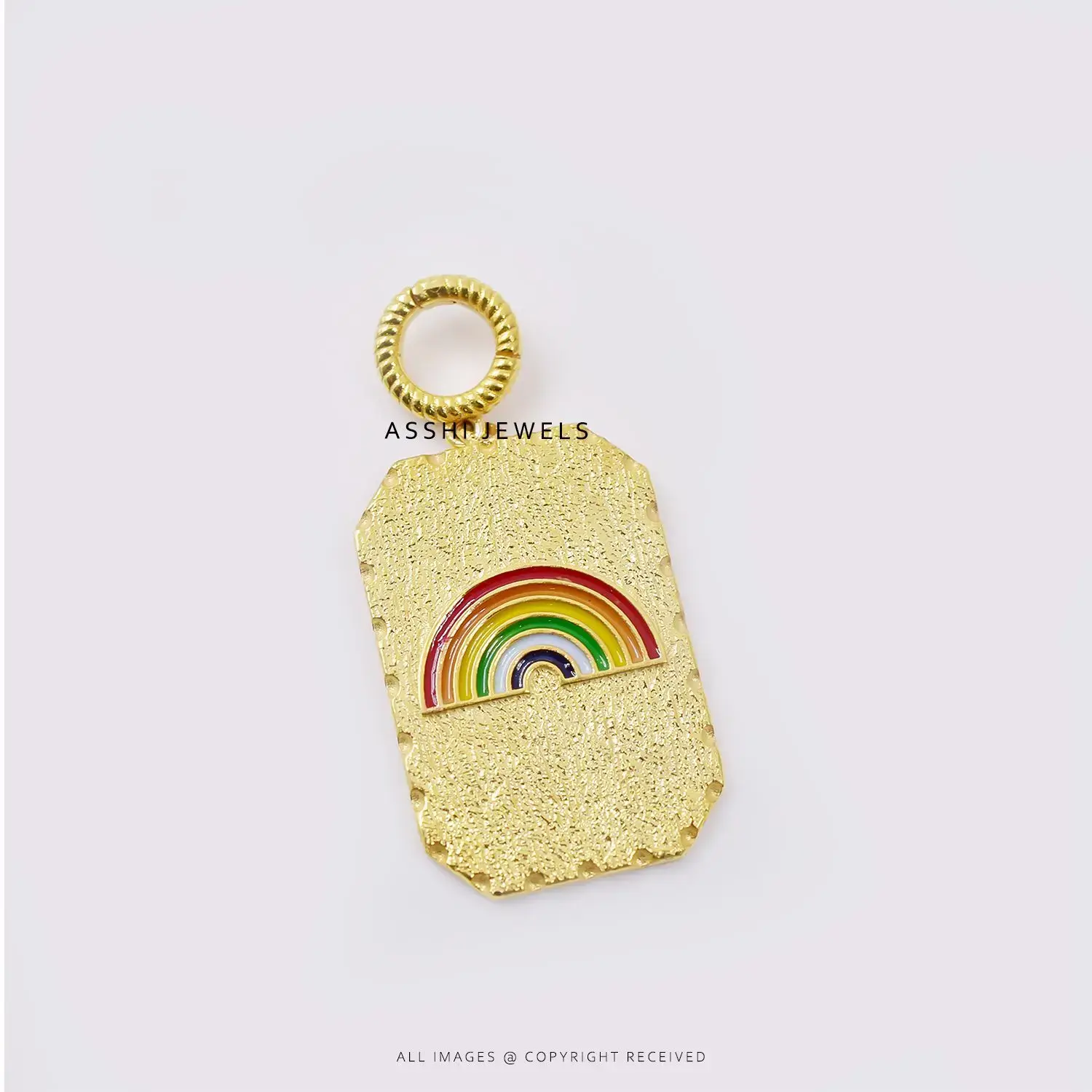 Rainbow Enamel Pendant – Sterling Silver Jewelry