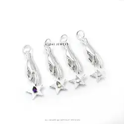 Amethyst Figa Hand Star Pendant in Sterling Silver