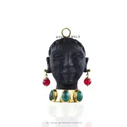 Blackamoor Male Head Pendant – 925 Sterling Silver Jewelry