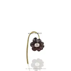 Malachite Floral Pendant with White CZ – Silver Jewelry