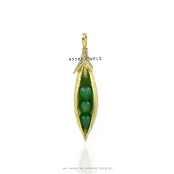 Green Onyx & Diamond Sweet Pea Pendant – Elegant Silver Jewelry