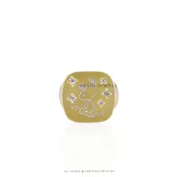Snoopy Jazz Ring with CZ Stones - Silver Jewelry