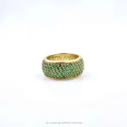 Tsavorite Cigar Ring - Sterling Silver Jewelery