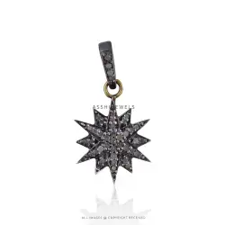 925 Sterling Silver Diamond Star Charm