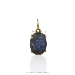Elegant Labradorite Scarab Charm Silver Jewelry