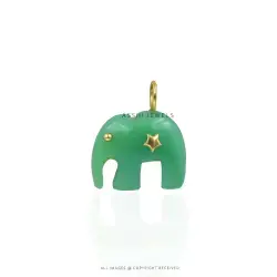 Chrysoprase Elephant Charm Sterling Silver Jewelry