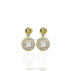 White CZ Stud Earrings - Sterling Silver Jewelry