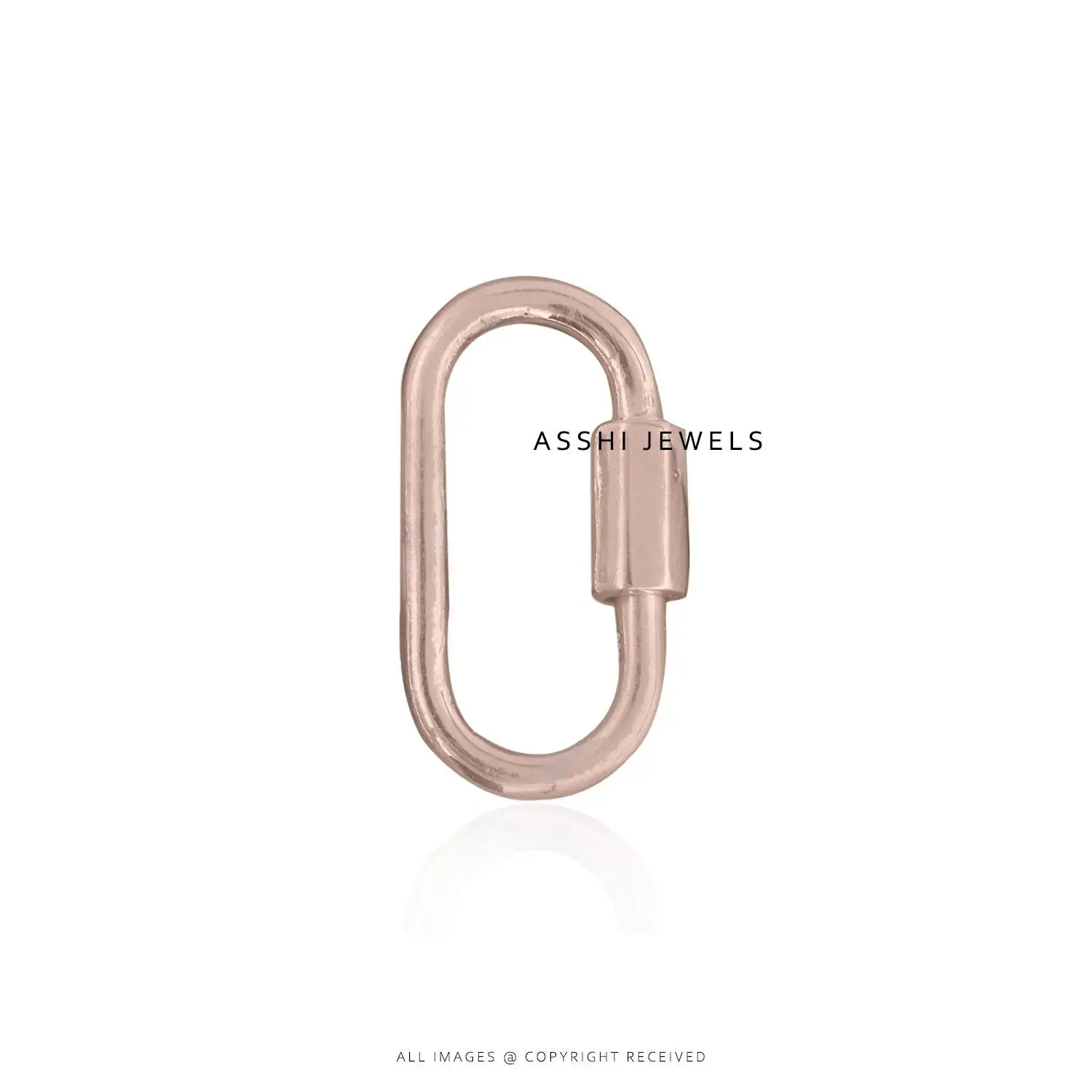 Silver Rose Gold Plated Plain Carabiner Connector Lock