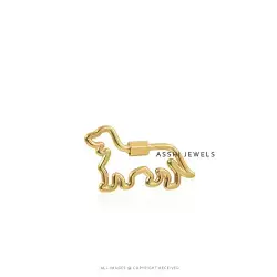 Dog Shaped Carabiner Screw Lock - Sterling Silver Jewelry