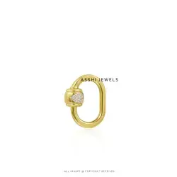 Moissanite Screw Carabiner Lock in 925 Silver
