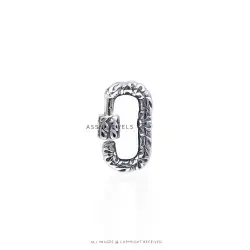 Elegant Engraving Carabiner Lock in 925 Sterling Silver