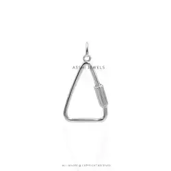 Plain Triangle Carabiner Lock in 925 Sterling Silver