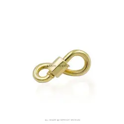 Twisted Carabiner Lock in 925 Sterling Silver