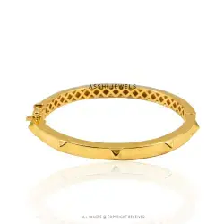Yellow Gold Plated Pyramid cuff Bangle Sterling silver Jewelry