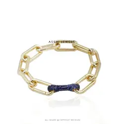 Blue Sapphire Connector Bracelet Silver Jewelry