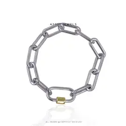 Carabiner Connector Bracelet in 925 Sterling Silver