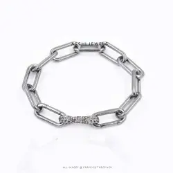 Diamond Connector Bracelet in 925 Sterling Silver
